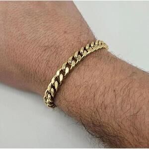 8.5in 14k Gold Plated 7.8mm Miami Cuban Bracelet